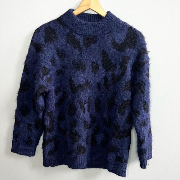 Kate Spade Leopard Print Alpaca Wool Blend Sweater Size Small - Picture 5 of 9